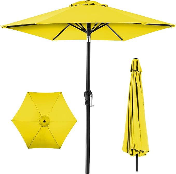 Best Choice Products 10ft Outdoor Table Compatible Steel Polyester Market Patio Umbrella w/Crank and Easy Push Button Tilt BestChoiceProducts