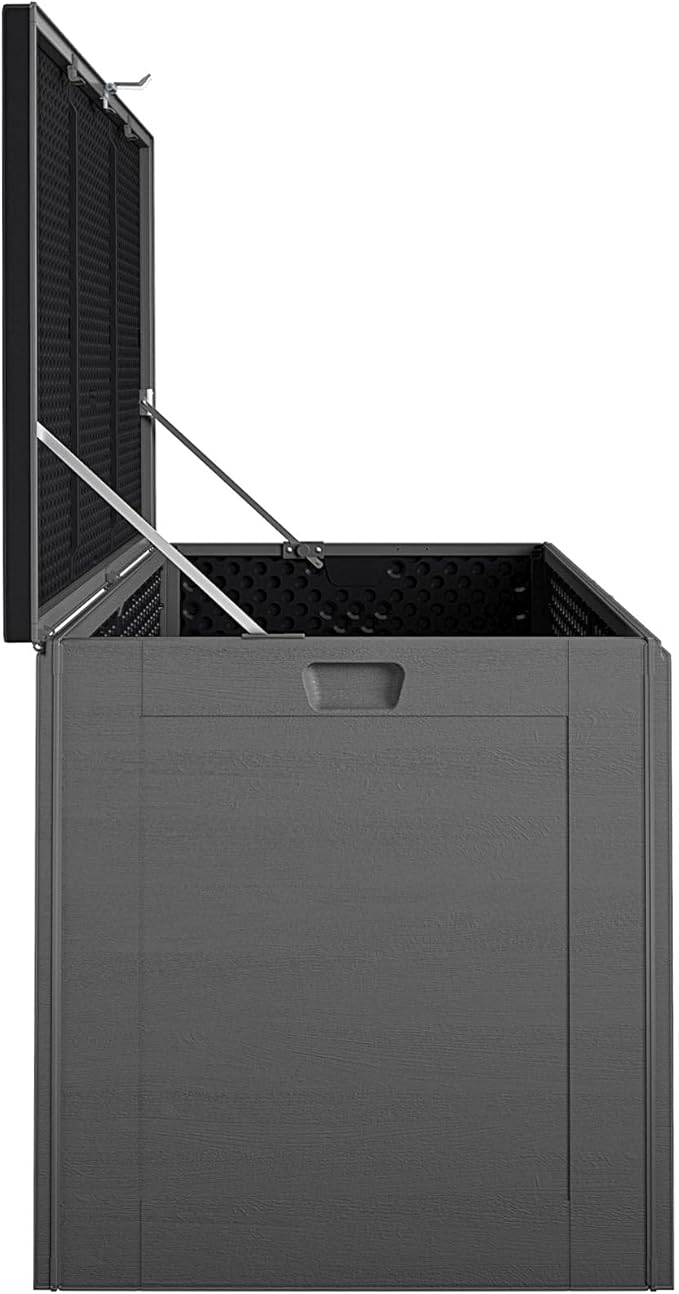 Cosco Outdoor Living 88180BGY1E Cosco Outdoor Patio Storage, Extra Large, 180 Gallons, Charcoal Deck Box, Black/Gray CoscoProducts