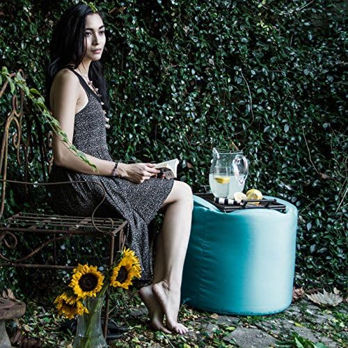 Jaxx Spring Indoor/Outdoor Bean Bag Pouf Ottoman, Navy Jaxx
