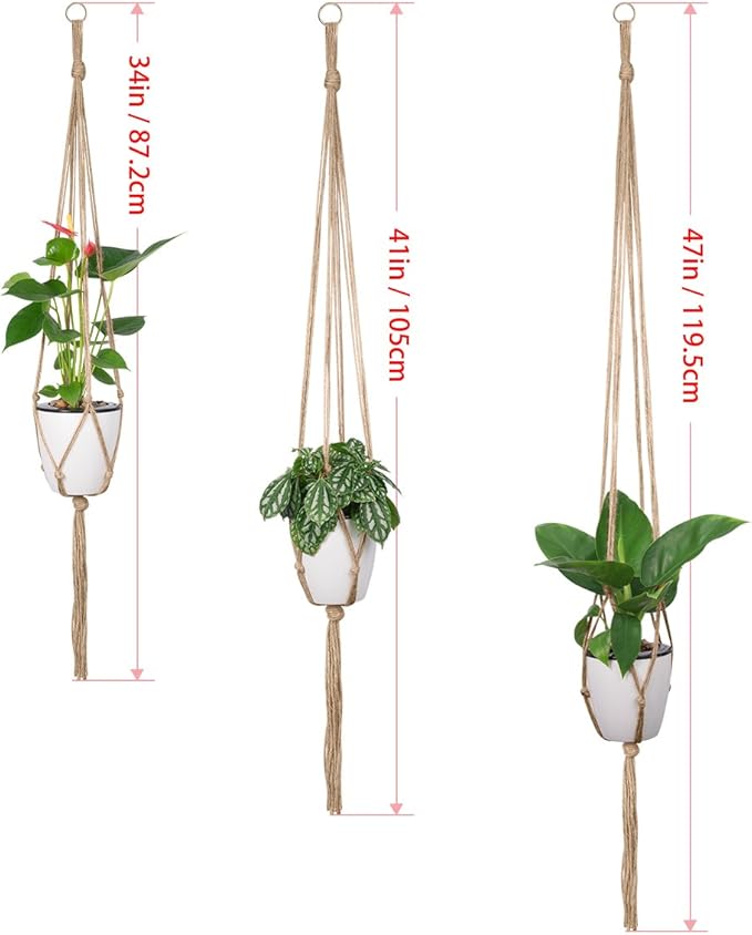 Petutu Plant Hangers Indoor Macrame Hanging Planter Holder 6 Pack, 3 Sizes Petutu