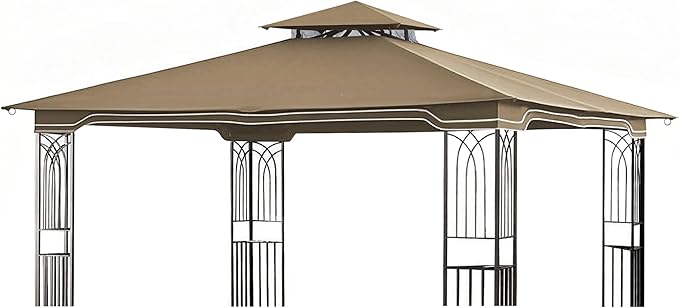 SCOCANOPY Replacement Gazebo Canopy for 10 x 12 Regency II Patio Gazebo Model L-GZ798PST,L-GZ798PST-E,A111014400,A101004104,A101004105 (Khaki) SCOCANOPY