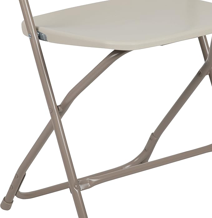 Flash Furniture Hercules Series Plastic Folding Chair - Beige - 4 Pack 650LB Weight Capacity Comfortable Event Chair-Lightweight Folding Chair FlashFurniture