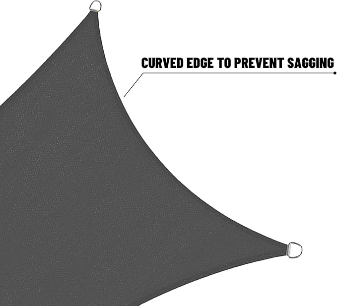 SUNNY GUARD Sun Shade Sail 20' X 26' Rectangle Graphite Grey UV Block Sunshade for Backyard Yard Deck Patio Garden Outdoor Activities and Facility(We Make Custom Size) SUNNYGUARD