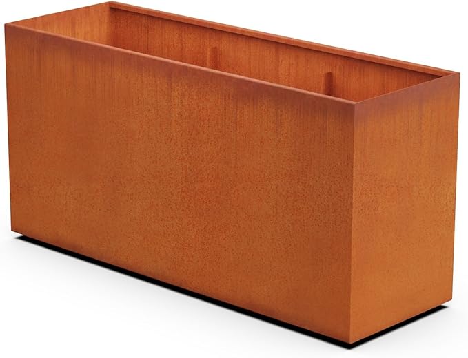 Plantercraft Extra Large Rectangular Planter for Outdoor Plants – 72x24x36 Corten Steel Planter Box for Patios, Decks & Privacy Screens | Heavy Duty Metal Planter Rectangle Plantercraft