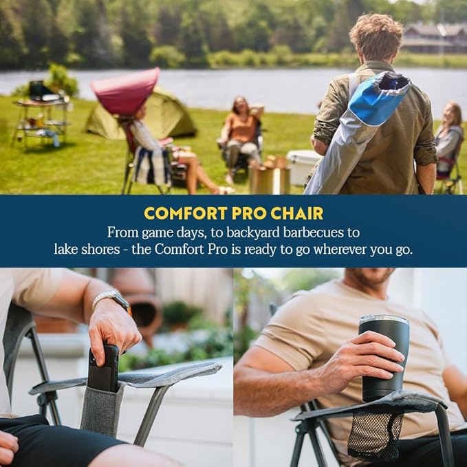 GCI Outdoor Comfort Pro Chair, Heathered Pewter Gray GCIOUTDOOR