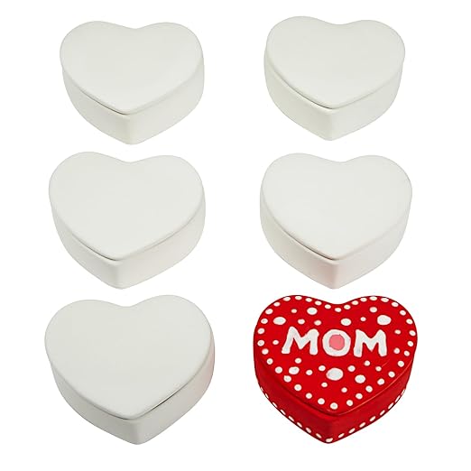 Colorations Decorate Your own Ceramic Heart Boxes, Set of 6 Colorations