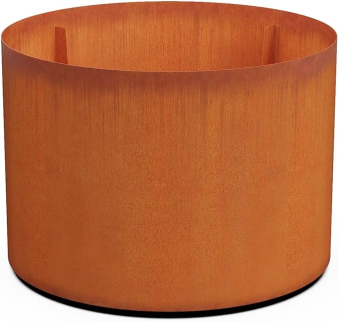 PLANTERCRAFT Corten Steel Metal Planter Box, Round Sizes, Modern Garden Steel planters for Commercial and Residential Outdoor Use. Plantercraft