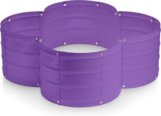 Plant & Plot Galvanized Raised Garden Beds Outdoor // 3×3×1 ft Planter Raised Beds for Gardening, Vegetables, Flowers // Large Metal Garden Box (Purple) // Patented Tool-Free Design PlantPlot