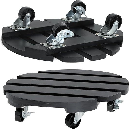 2 Pack Plant Stand with Wheels, Plant Caddies with 360° Lockable Smooth Sliding Wheels Durable Sturdy, Outdoor/Indoor Heavy Duty Rolling Plant Stand for Plant Pot,Flower Pot (11" Black) DecorateYourRoomwithCuffUpFarmhouseHomeDecor