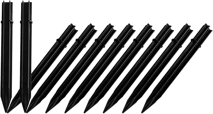 10 Pack Candy Cane Solar Light Stakes Replacement (Fit for Pole Inner Diameter 0.6 inch), ABS Reinforced Ground Spikes for Outdoor Christmas Landscape Light Pathway Walkway Garden Deco Rootora