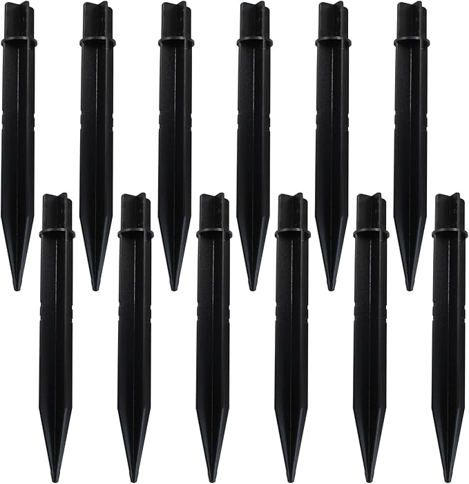 12 Pack 8.3 Inch ABS Ground Spikes - Replacement Stakes for Solar Lights - Fit for Pole Inside Diameter 0.83 Inch - Plastic Ground Stakes for Garden Light Pathway Bonsicoky