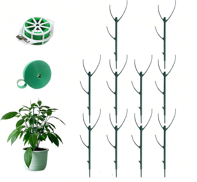 Stackable Monstera Moss Pole - 10 PCS Coir Plant Support Stakes for Indoor Plants, Bendable Totem Pole for Climbing Vines, Money Plant | Durable Indoor Plant Stakes (10 Pack) Rootora