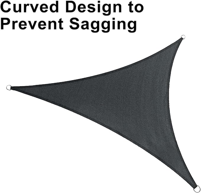 LOVE STORY Custom Size 17'x17'x17' Graphite Grey Sun Shade Sail Triangle Sunshade Fabric Awning Canopy for Patio Backyard Carport Pergola (Customized) LOVESTORY
