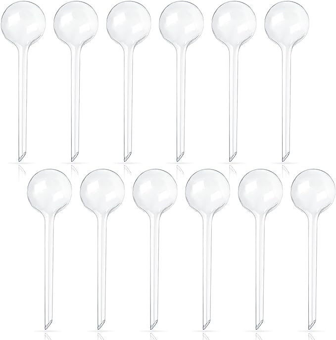 12 Pcs Large Plastic Self-Watering Bulbs,Clear Automatic Watering Globes,Clear Automatic Watering Bulbs for Plants,Graden,Flowers -PlantWateringGlobes-