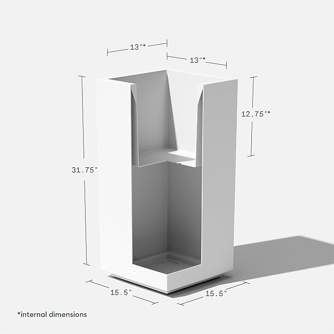 Veradek Block Series Pedestal Planter - Tall Planter for Indoor or Outdoor Front Porch | All-Weather Use with Removable Insert Bucket | Modern Décor for Flowers, Tall Trees, Faux Plants VeradekOutdoor