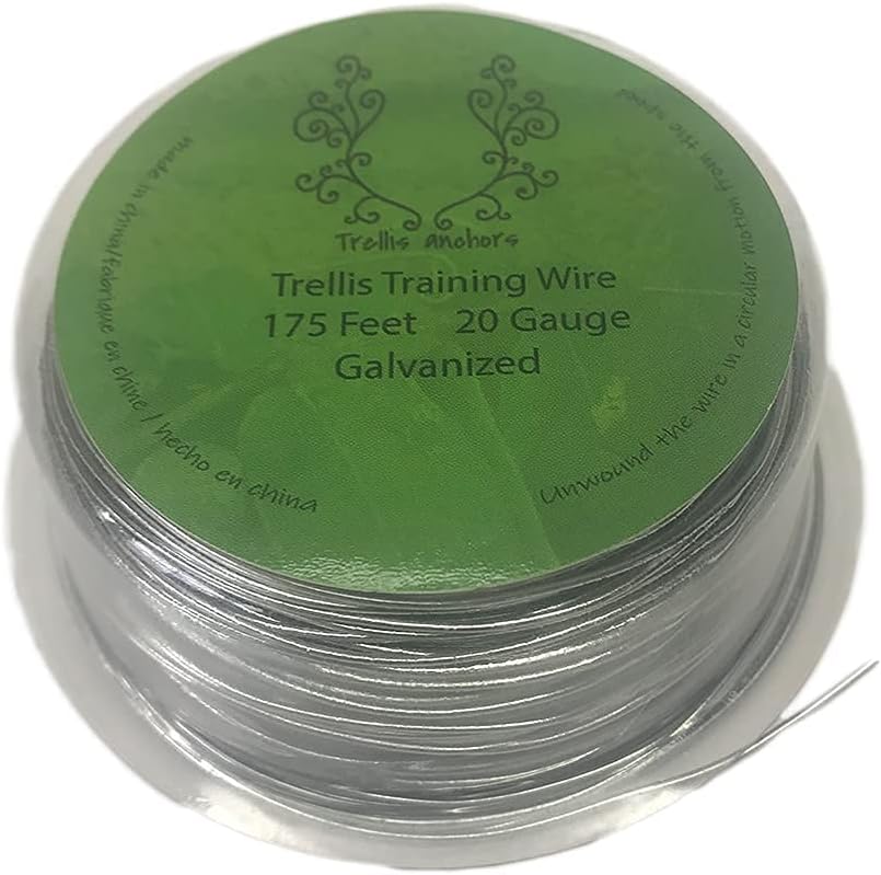 Plants Trellis Training Wire Single Coil (Metal, 175Ft) Trellis+Anchors