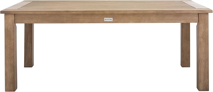 SAFAVIEH Couture Outdoor Patio Furniture Collection – Santa Cruz Coffee Table, Natural Eucalyptus Wood Slatted Top, Modern Outdoor Accent Table (CPT1016A) SAFAVIEH