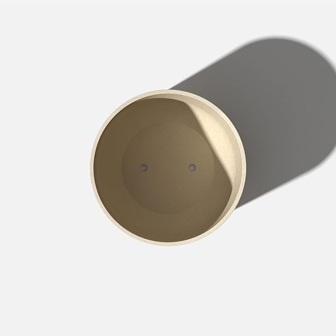 Veradek Round Lima Plastic Planter Pots for Indoor/Outdoor Garden Use, Sand Color, 5 Year Warranty VeradekOutdoor