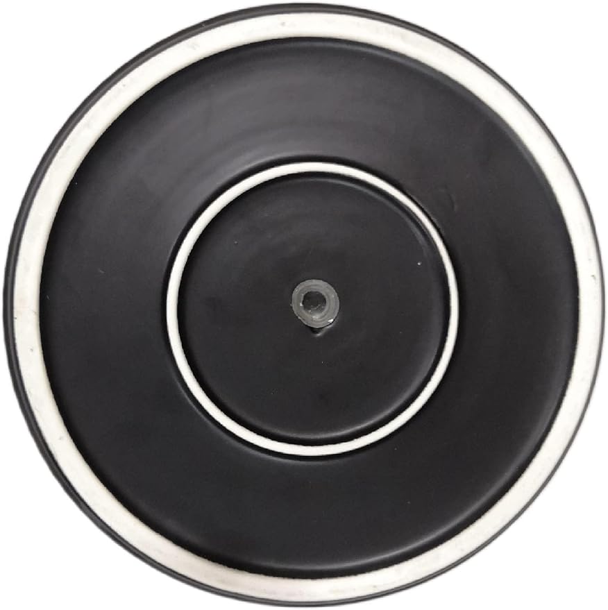Amazon Basics Fluted Ceramic Round Planter, 10-inch, Black AmazonBasics
