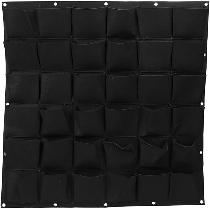 Ogrmar 36 Pockets Vertical Wall Garden Planter Plant Grow Bag for Flower Vegetable for Indoor/Outdoor (36 Pockets, Black) Ogrmar