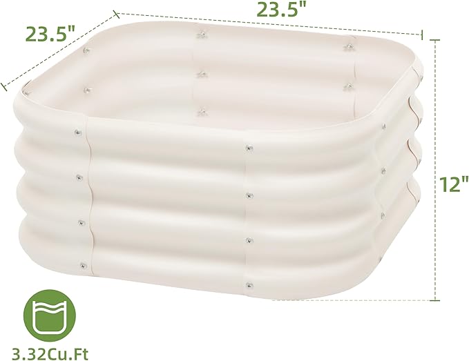 2-Pack 2x1ft Galvanized Raised Garden Bed, Outdoor Planter Bed, Metal Planter Box for Gardening and Planting Besebay
