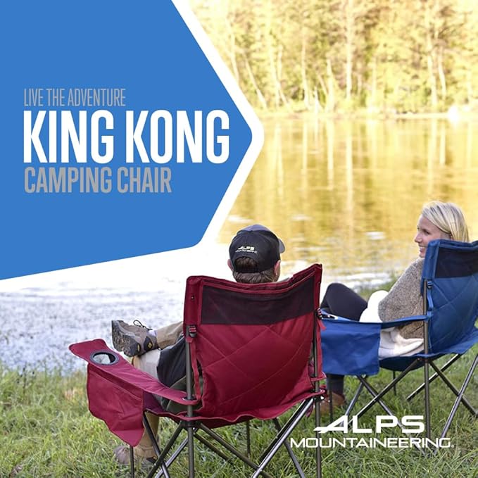 ALPS Mountaineering King Kong Camping Chairs for Adults with Mesh Cup Holders and Pockets, Built Durable and Reliable with Compact Foldable Steel Frame ALPS+Mountaineering