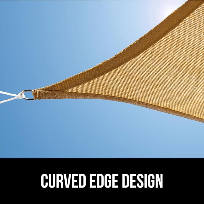 GORILLA GRIP Heavy Duty Sun Shade, UV Protection Fade Tear and Rust Resistant Rectangle Sunshade Canopy, Curved Edges Blocks Sunlight, Breathable Sail, Outdoor Patio, Lawn Garden, 6x10 FT Sand GorillaGrip