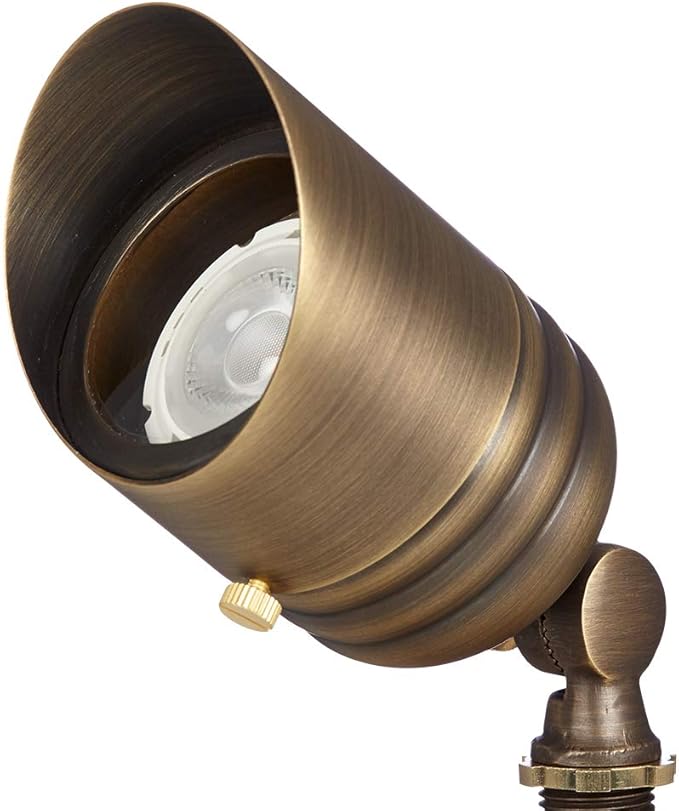 VOLT Fat Boy 12V Brass Outdoor Spotlight (Bronze) for Low Voltage Landscape Lighting of Yard, Lawn, Garden, Patio, Trees & House VOLT