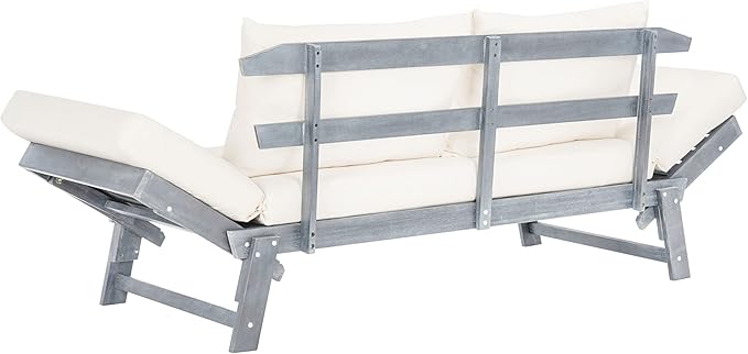 Safavieh PAT6745A Outdoor Collection Tandra Grey Modern Contemporary Daybed Day Bed SAFAVIEH