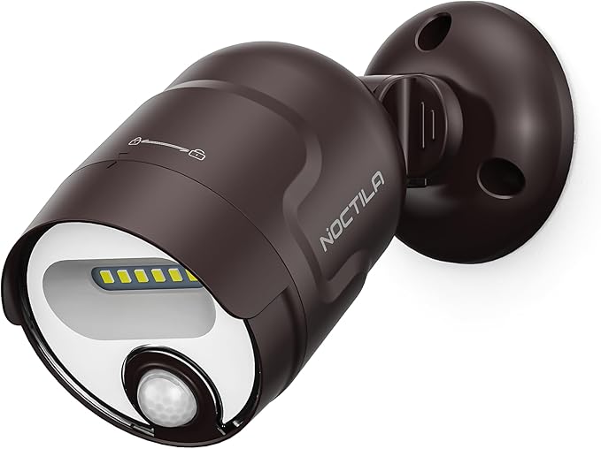 Battery Operated Motion Sensor Light,4000mAh Rechargeable Battery Powered Spotlight 600 Lumen Outdoor IP65 Waterproof for Porch,Yard,Wall,Garden with Dusk to Dawn (Brown-1pcs) Noctila