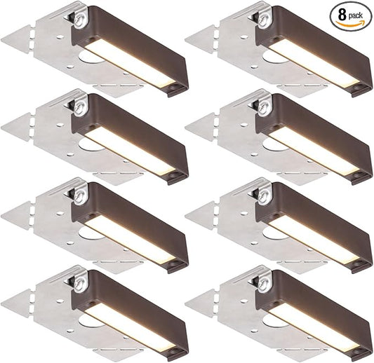 LEONLITE 8-Pack 4 Inch LED Hardscape Lighting, Update Retaining Wall Lights, LED Landscape Lighting, 12-24V AC/DC Paver Light Low Voltage, 1W/2W/3W Dimmable Outdoor Step Lights, 2700K Soft White, ETL LEONLITE