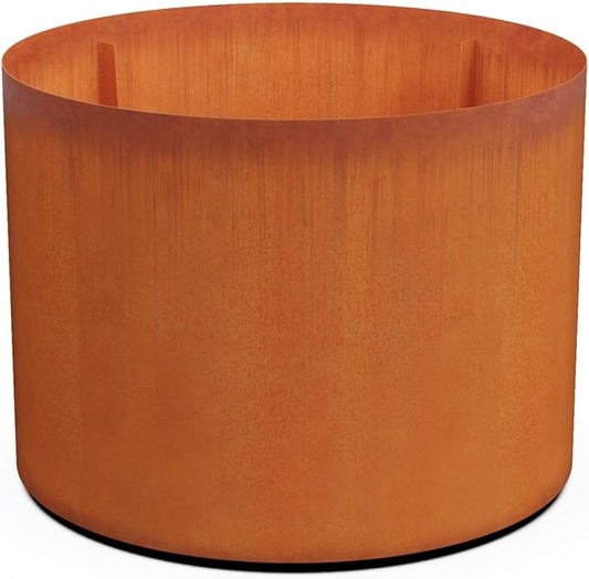 PLANTERCRAFT Corten Steel Metal Planter Box, Round Sizes, Modern Garden Steel planters for Commercial and Residential Outdoor Use. Plantercraft