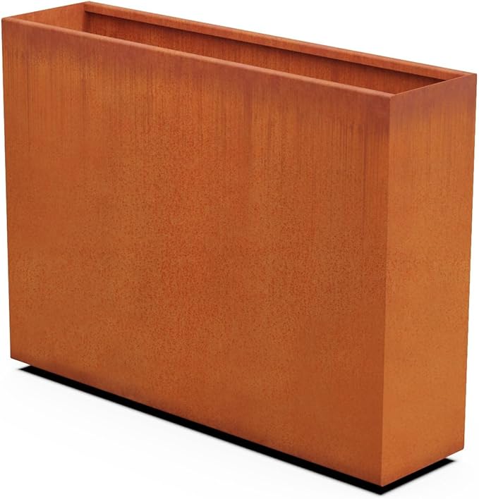 Plantercraft Large Rectangular Planters for Outdoor Plants - 48x12x36 Inch Corten Steel Planter, Extra Large Outdoor Planter Box for Patio Privacy Screen, Metal Planter Rectangle Plantercraft