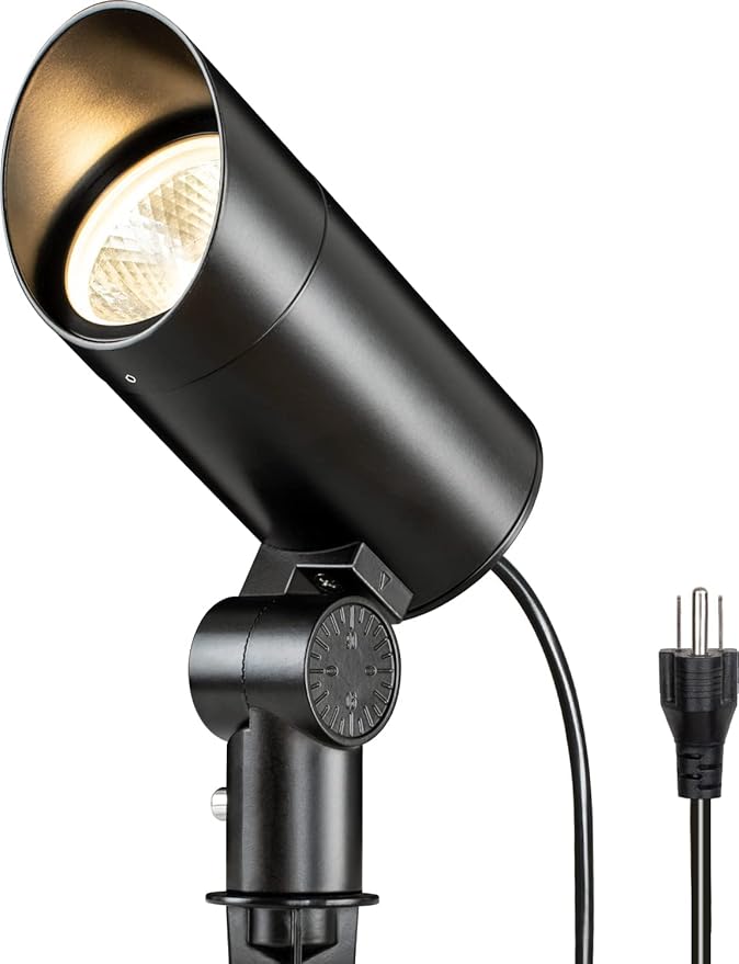 SUNVIE 30W Outdoor LED Spotlight 120V Waterproof Landscape Spotlights 3000LM Ultra Bright Spot Lights Outdoor 3000K Warm White Landscape Lights with 6 FT Cord for Flag Pole Tree Yard Path Garden Decor SUNVIE
