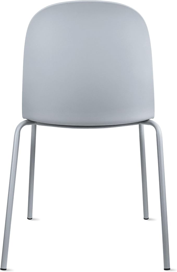 2xhome Modern Stackable Armless Dining Chair | Plastic Shell Seat with Metal Legs | Indoor or Outdoor Use | Home Kitchen Patio (1, Grey, No Padding) 2xhome