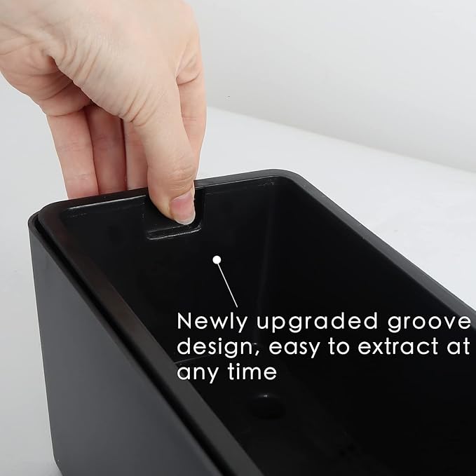 GardenBasix Elongated Self Watering Planter Pots Window Box 5.5 x 16 inch Indoor Home Garden Modern Decorative Planter Pot for All House Plants Flowers Herbs (Dark Grey,1-Pack) GardenBasix