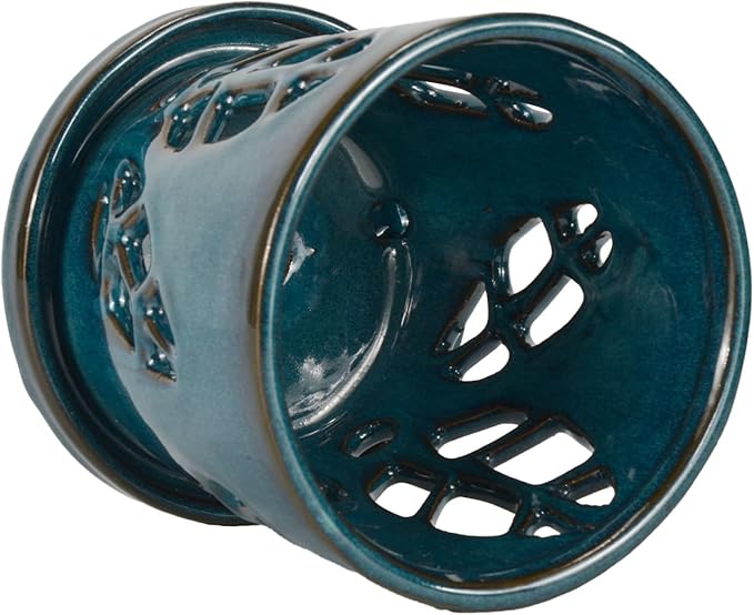 W&W Orchid Pot with Holes and Saucer for Repotting, Teal, 5.5 Inch WWHomeDecor