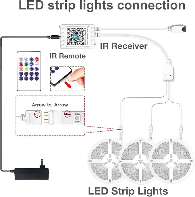 DAYBETTER Led Strip Lights Waterproof, Smart Outdoor Lights, Led Light Strips with Remote, App Control, 5050 RGB Color Changing Led Lights for Bedroom, Roof Eaves, Room Decor 50 ft(3 Rolls of 16.4ft) DAYBETTER