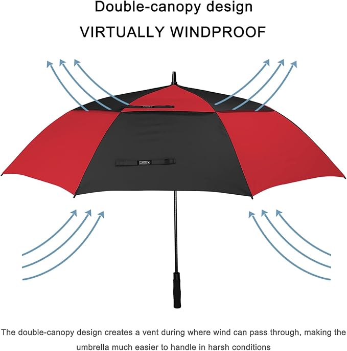 G4Free 47/54/62/68/72 Inch Automatic Open Golf Umbrella Oversize Extra Large Double Canopy Vented Windproof Waterproof Stick Umbrellas G4Free