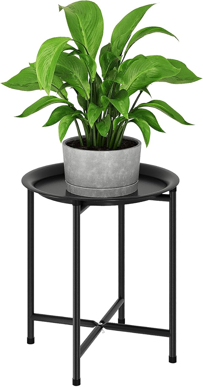 Bamworld Plant Stand Indoor Tall Plant Table for Large Plants Outdoor Plant Stool Metal Plant Holder for Patio Garden Balcony Living Room Black Bamworld