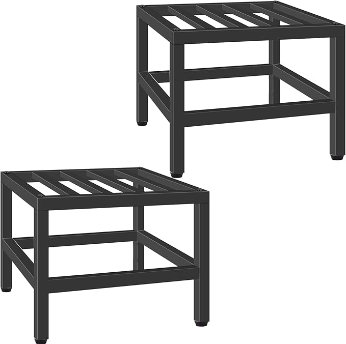 Plant Stand Indoor Outdoor, 2 Pcs Heavy Duty Plant Stands Metal Pedestal Stand for Indoor Outdoor, Wrought Iron Flower Stand Display Planter Shelf for Garden Deck Living Room Lilybud--lily
