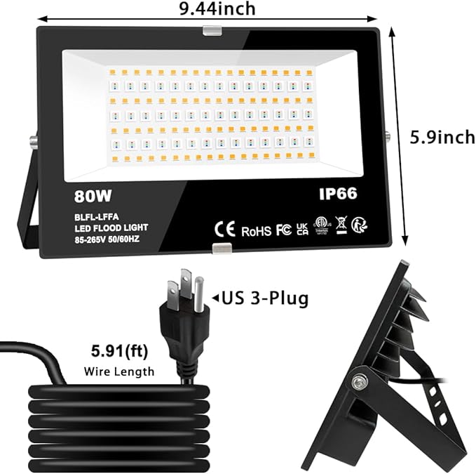 MELPO LED Flood Light Outdoor 800W Equivalent 8000LM Smart RGB Landscape Lighting with APP Control, DIY Scenes - Timing - Warm White 2700K - Color Changing Uplight, IP66 Waterproof US Plug (2Pack) MELPO
