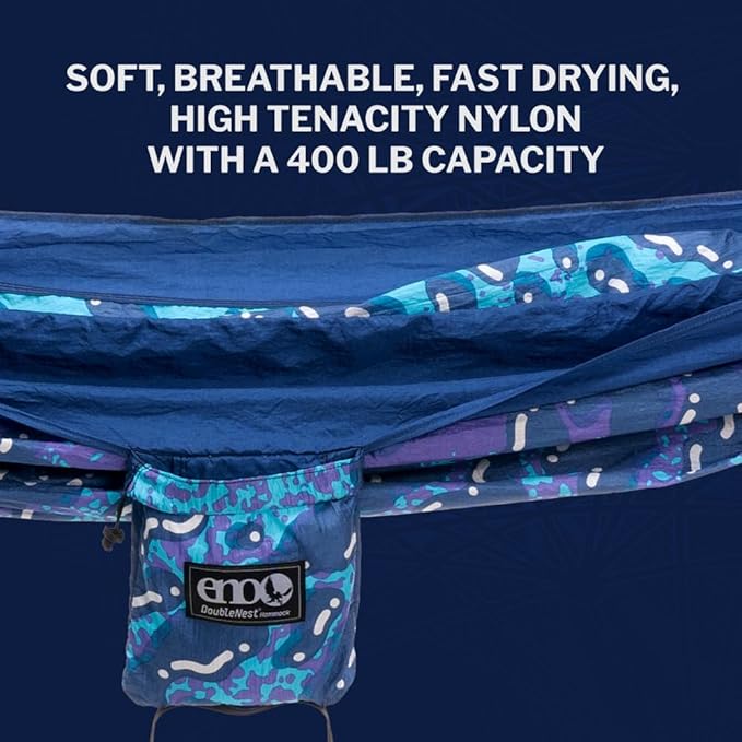 ENO, Eagles Nest Outfitters DoubleNest Lightweight Camping Hammock, 1 to 2 Person, Special Edition Colors, ATC EaglesNestOutfitters