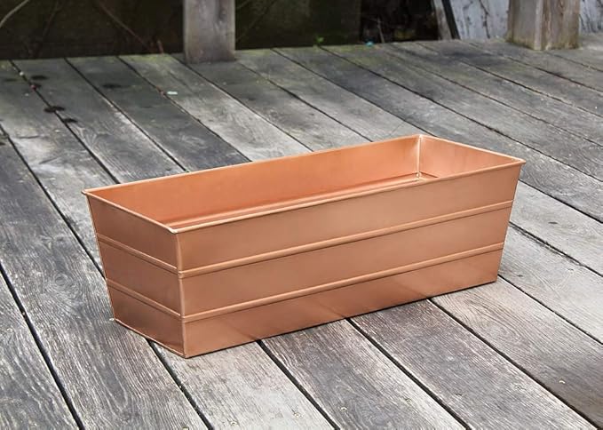 Achla Designs C-20C Copper Plated Flower Box, Medium Window Flowerbox Planter ACHLADesignsHomeGarden