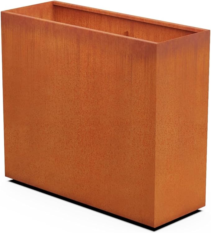 Plantercraft Large Rectangular Planters for Outdoor Plants - 42" Tall Extra Large Outdoor Planters for Privacy Screen | 48x18 Corten Steel Planter Box, Made in USA Plantercraft