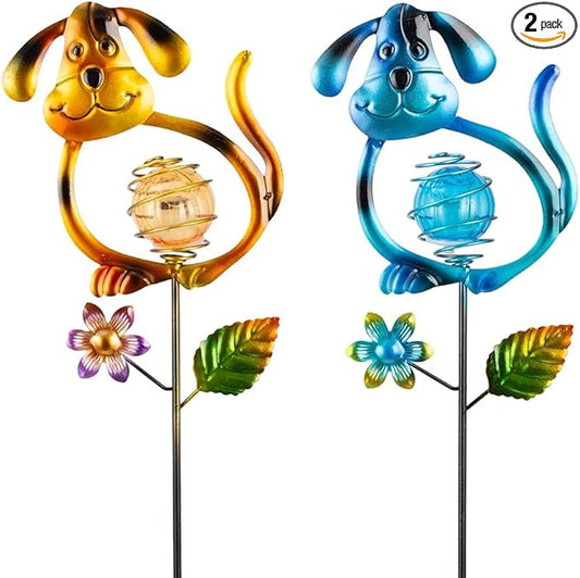 Solar Outdoor Garden Lights,27.4''H Solar Dog Statues Outdoor Lights,Waterproof Solar Decorative Garden Stakes for Lawn Patio Pathway, Solar Lights for Outside for Mom,Women,Dog Lovers SATHGA