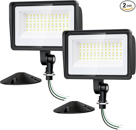 Onforu 65W LED Flood Lights Outdoor with Knuckle Mount, 7800LM Super Bright Garage Security Lights, IP66 Waterproof, 6500K Outside led Lights for Yard, Garage, Garden 2 Pack Onforu