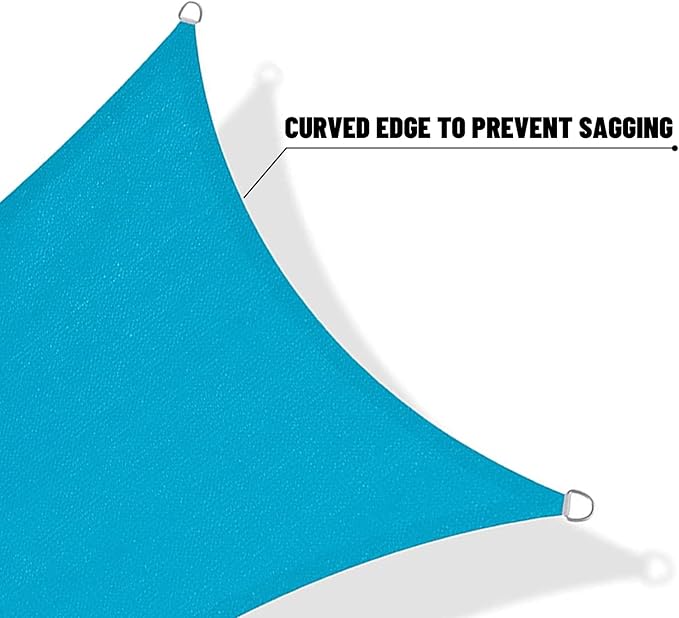 SUNNY GUARD Custom Size 12'x15' Turquoise Blue Sun Shade Sail Rectangle UV Block Shade for Backyard Yard Patio Deck Garden(Customized) SUNNYGUARD