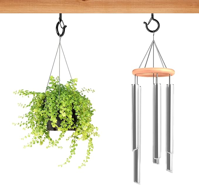 24 PCS Q-Hanger Hooks, Screw Hooks for Outdoor String Lights, Safety Buckle Design Cup Eye Hook for Hanging Christmas Lights, Plants, Wind Chimes, Mounted on Wall Ceiling, Include 1 Wing Nut Driver FSAH