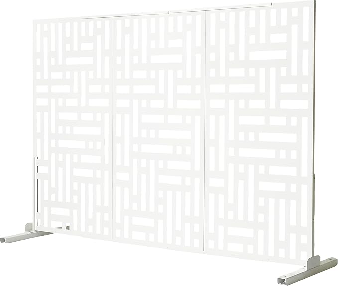 Oakland Living 6 ft. X 4 ft. White Freestanding Metal Privacy Screen Room Divider Oakland+Living